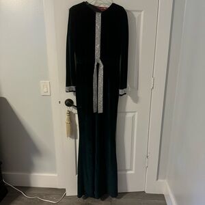 Miss Ord Green Velvet Long Dress